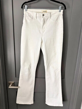 L'AGENCE Kendra High-Rise Crop Flare Jeans White Flare Jeans Like New